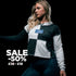 "Embroidered XXXL Inc"Ladies Cropped Hoodie- 2 Tone Grey/Black