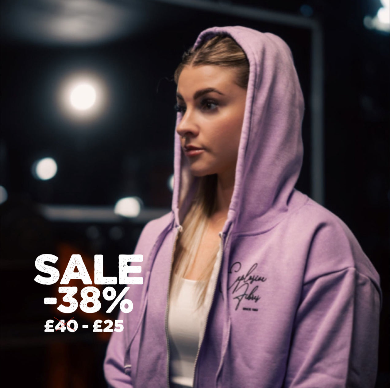 "Since The Dawn Of Time" Ladies Crop Zip Sweat - Bubblegum
