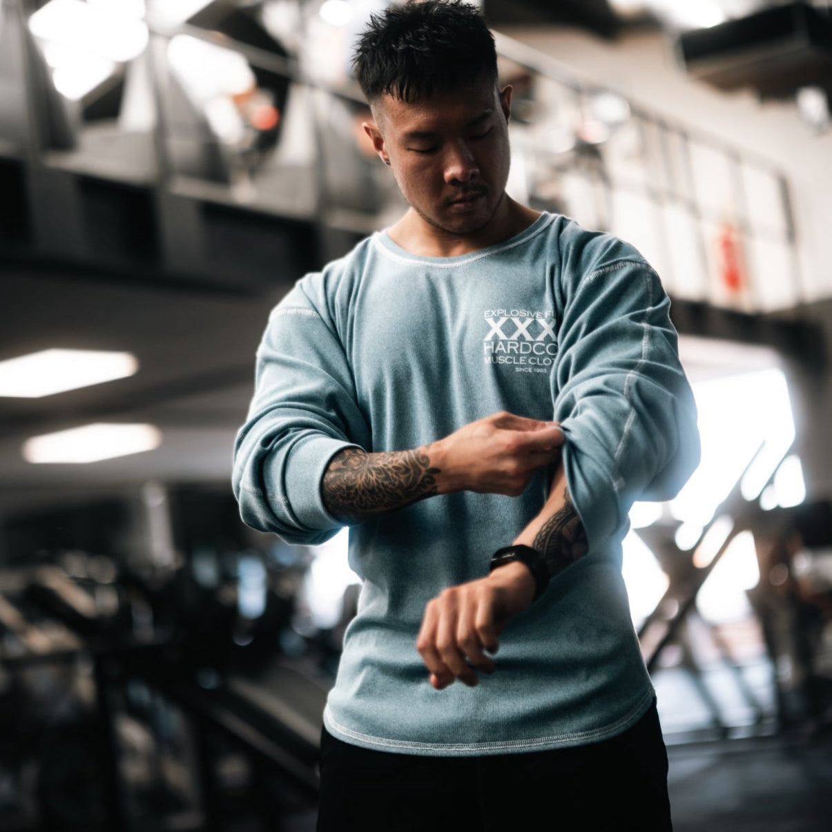 "Classic XXXL Logo" Vintage Wash Loop  stitched Sweat - Pool Blue (Limited Edition)
