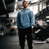 "Ultra Knit Logo" Soft Knit Pouch Hoodie - Powder Blue