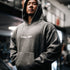 "Ultra Knit Logo" Soft Knit Pouch Hoodie - Warm Grey
