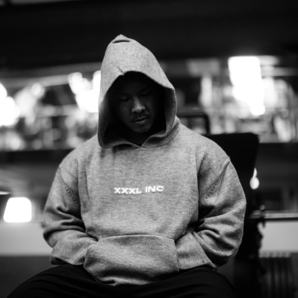 "Ultra Knit Logo" Soft Knit Pouch Hoodie - Warm Grey