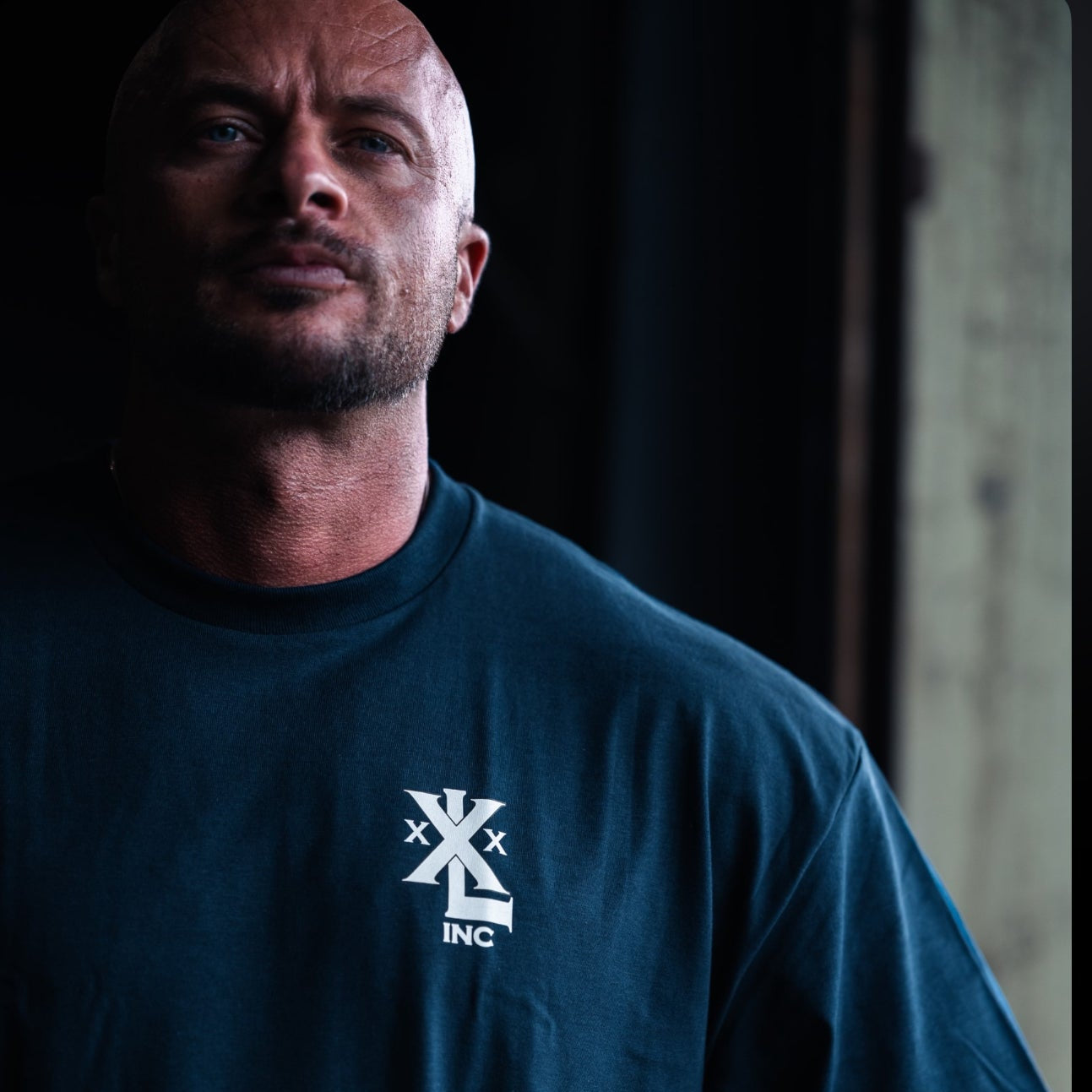 "Stacked XXXL Logo" Oversized Base T   - Navy