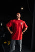 "Stacked XXXL Logo" Oversized Base T   - Red