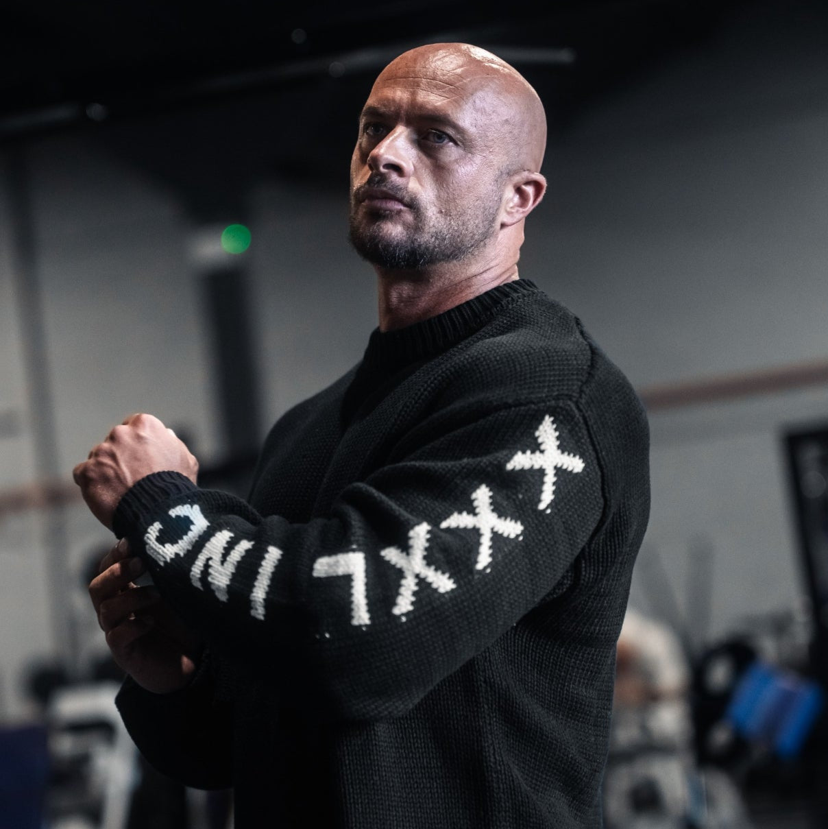 "XXXL INC Knit Logo" Chunky Knit Sweater - Basalt Black