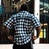 "Be Legendary" Oversized Muscle Shirt -Navy Plaid