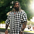 "Be Legendary" Oversized Muscle Shirt -Black Plaid