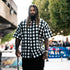 "Be Legendary" Oversized Muscle Shirt -Black Plaid