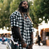 "Be Legendary" Oversized Muscle Shirt -Black Plaid