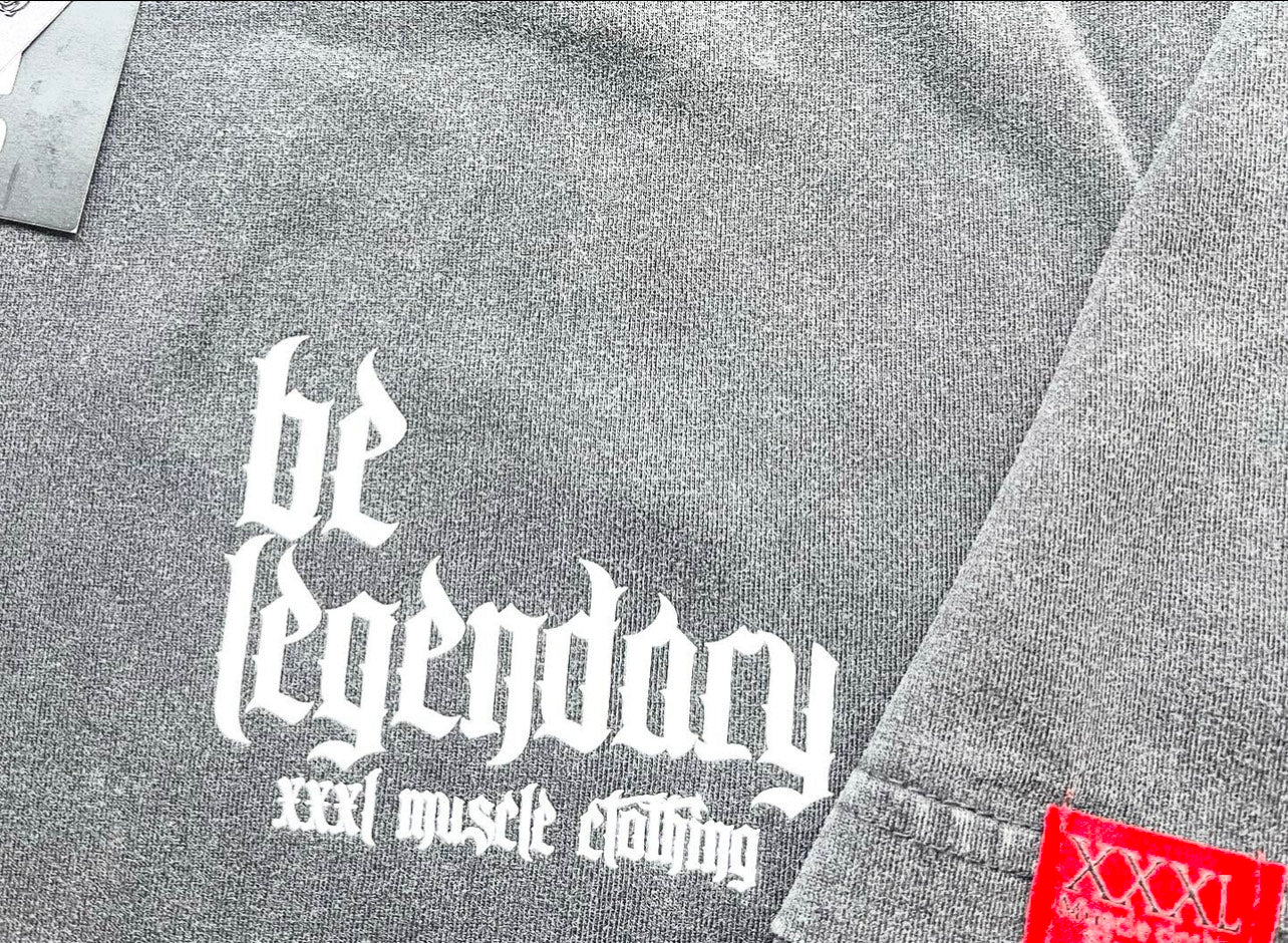 "Be Legendary" Oversized Acid T Shirt - Asphalt