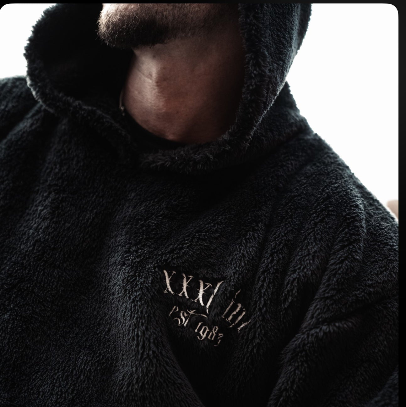 "Ultra Soft" Teddy Fleece Hoodie - Shadow Black