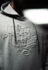 "Embossed " Pouch Hoodie- Smoke