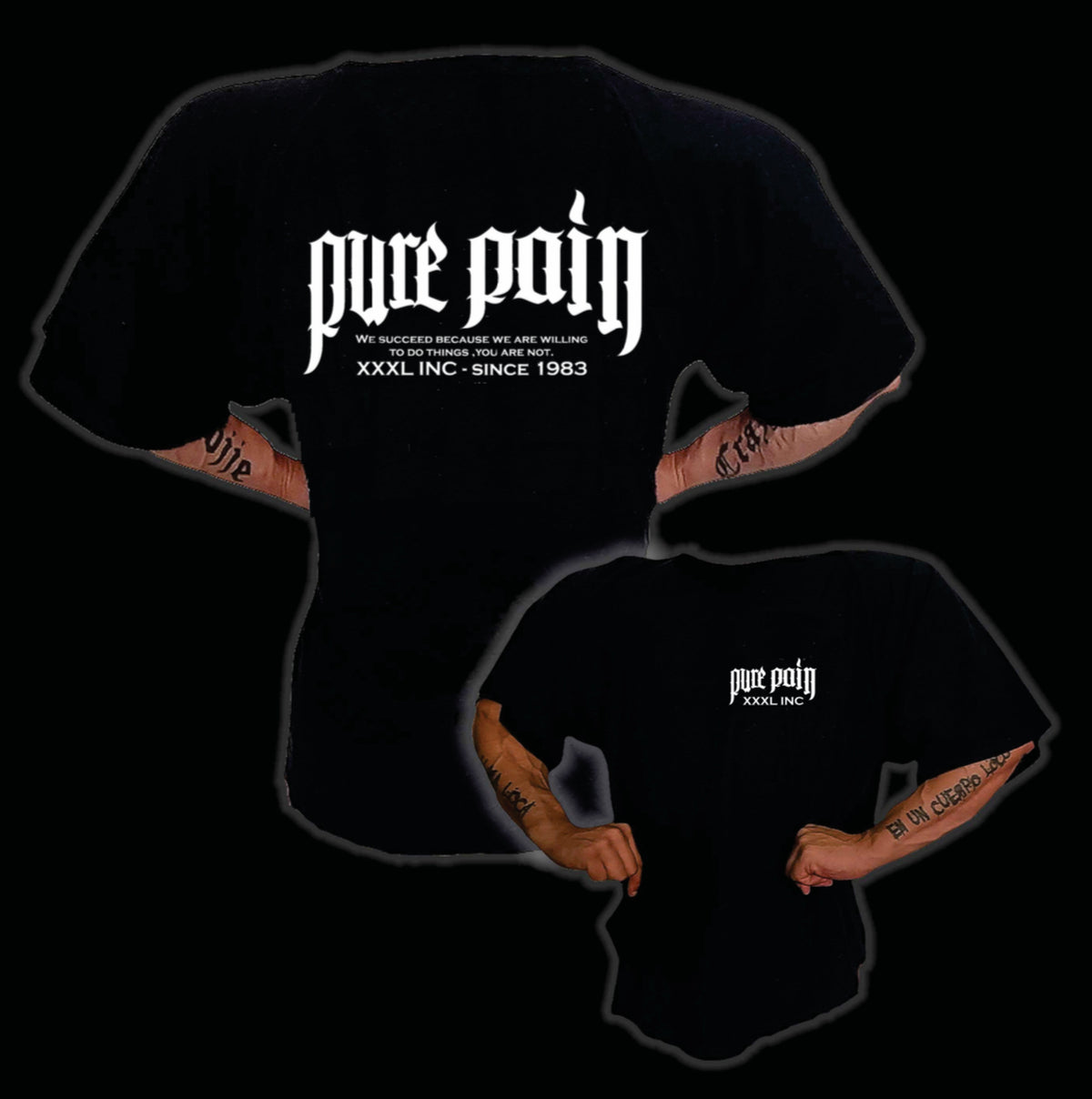 Pure Pain – Explosive Fibres Ltd -XXXL muscle clothing since 1983