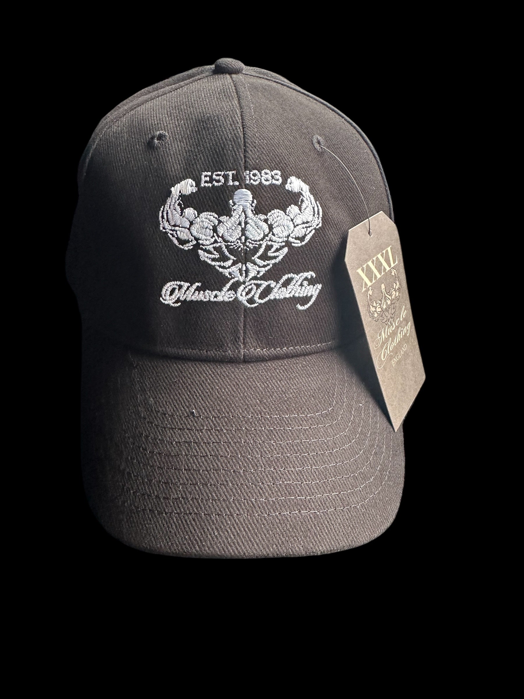 “Profile Embroidered Logo" Baseball Cap - black