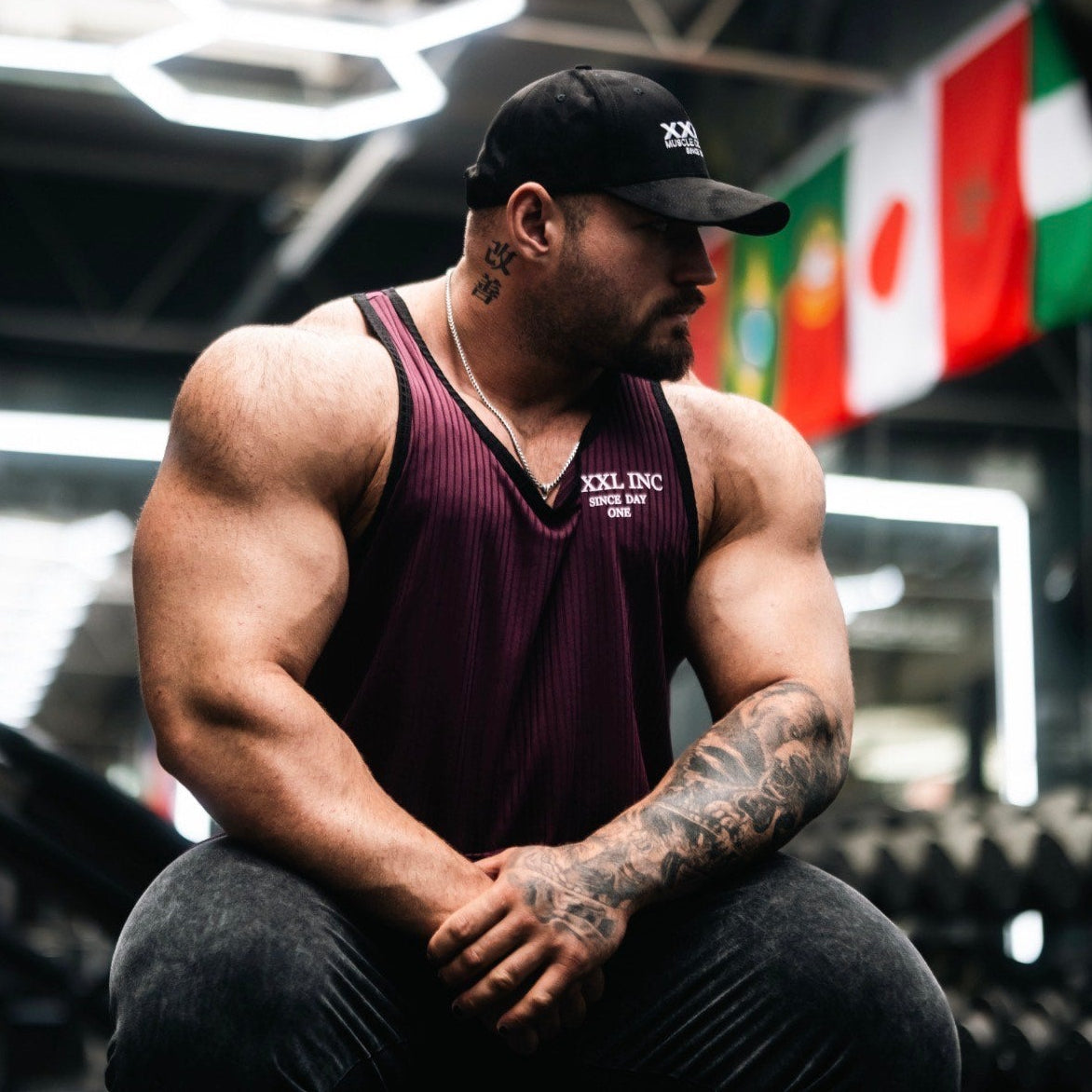 Box Cut Tank - Ribbed Burgundy