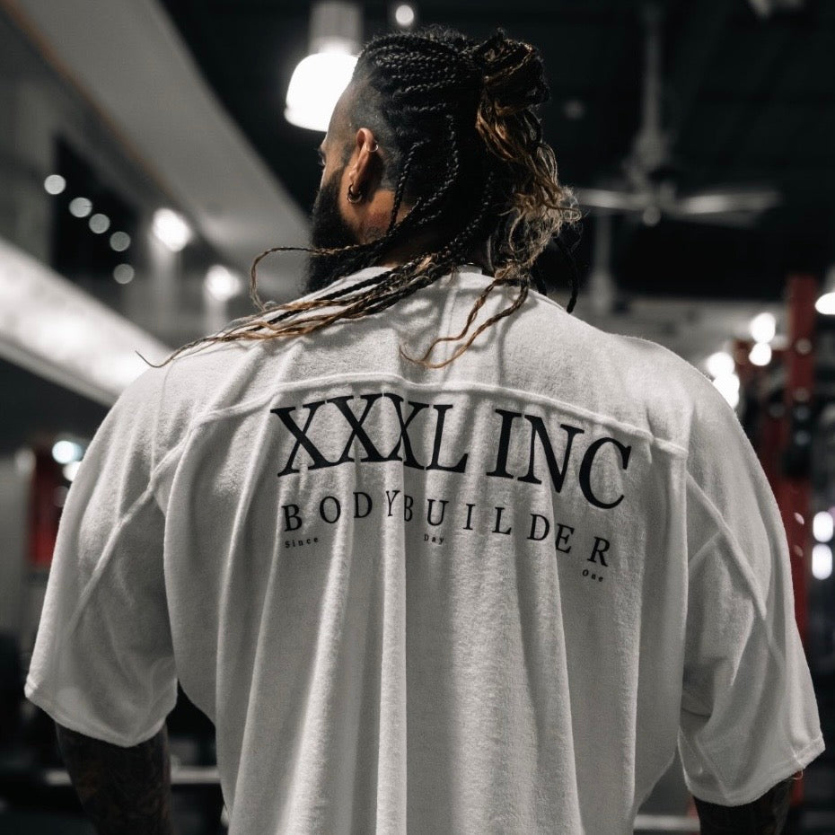 " Body Builder " Oversized Super Soft Rag Top - Snow