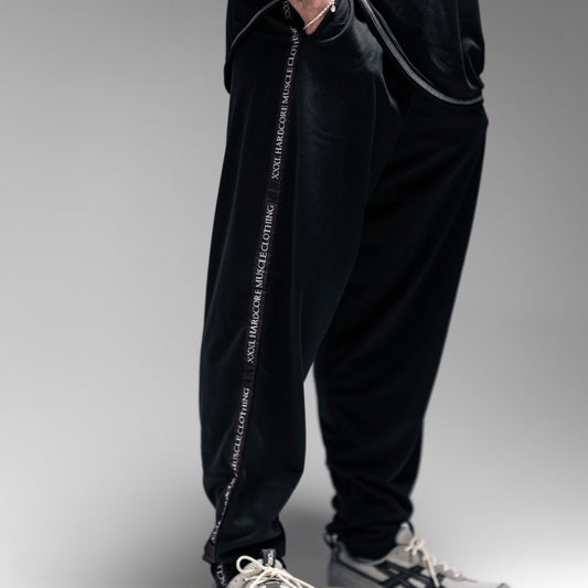 Full Cut Taped Trackie Pants - Graphite Black