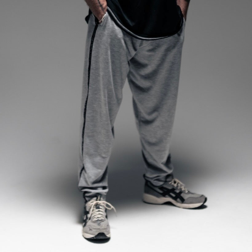 Full Cut Taped Trackie Pants - Ash Grey