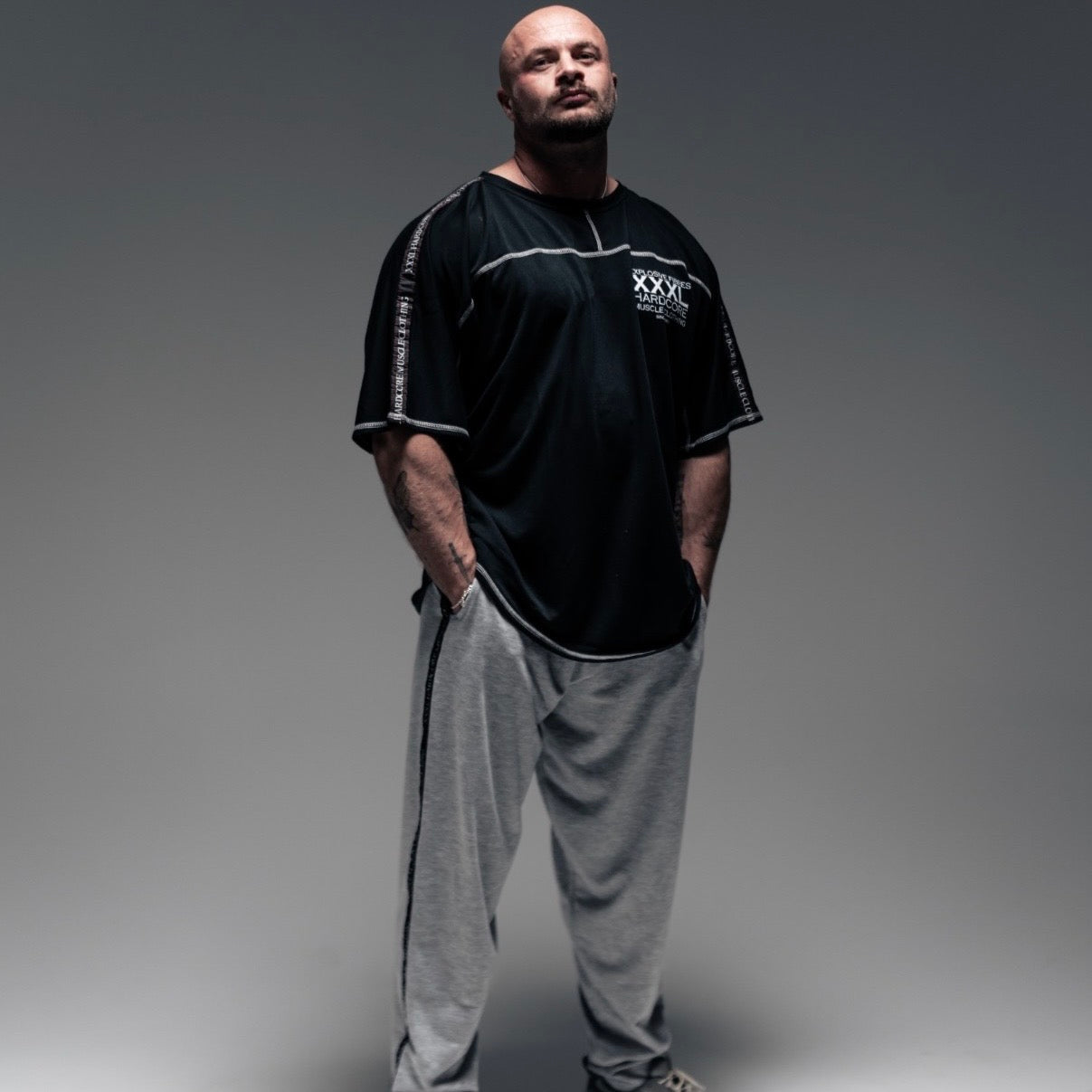 Full Cut Taped Trackie Pants - Ash Grey