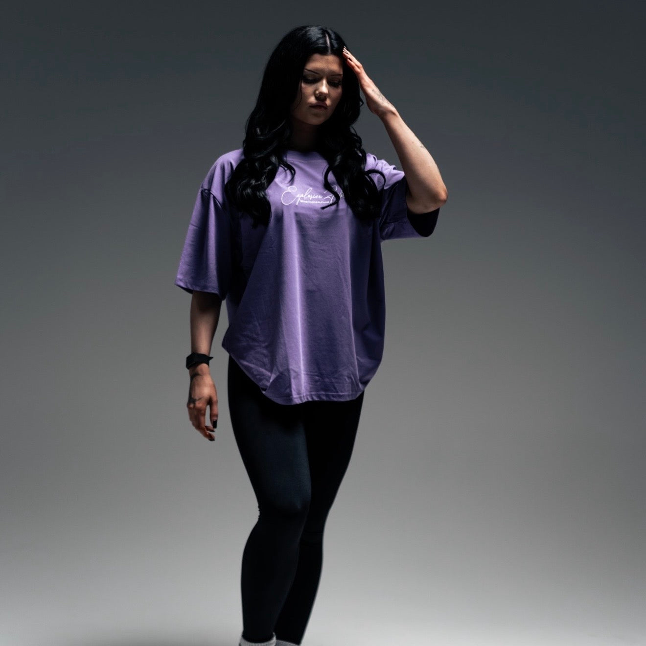 " Since The Dawn of Time" Embroidered Box Cut T - Purple