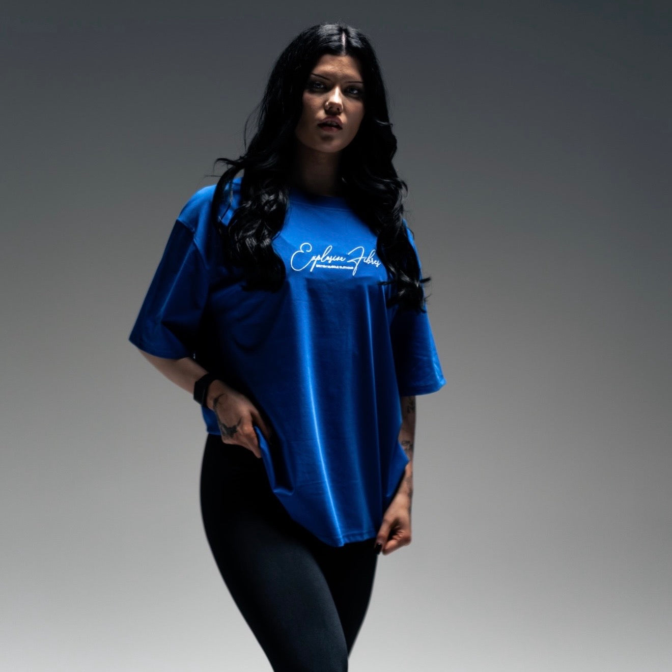 " Since The Dawn of Time" Embroidered Box Cut T - Azure Blue