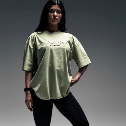 " Since The Dawn of Time" Embroidered Box Cut T - Lime