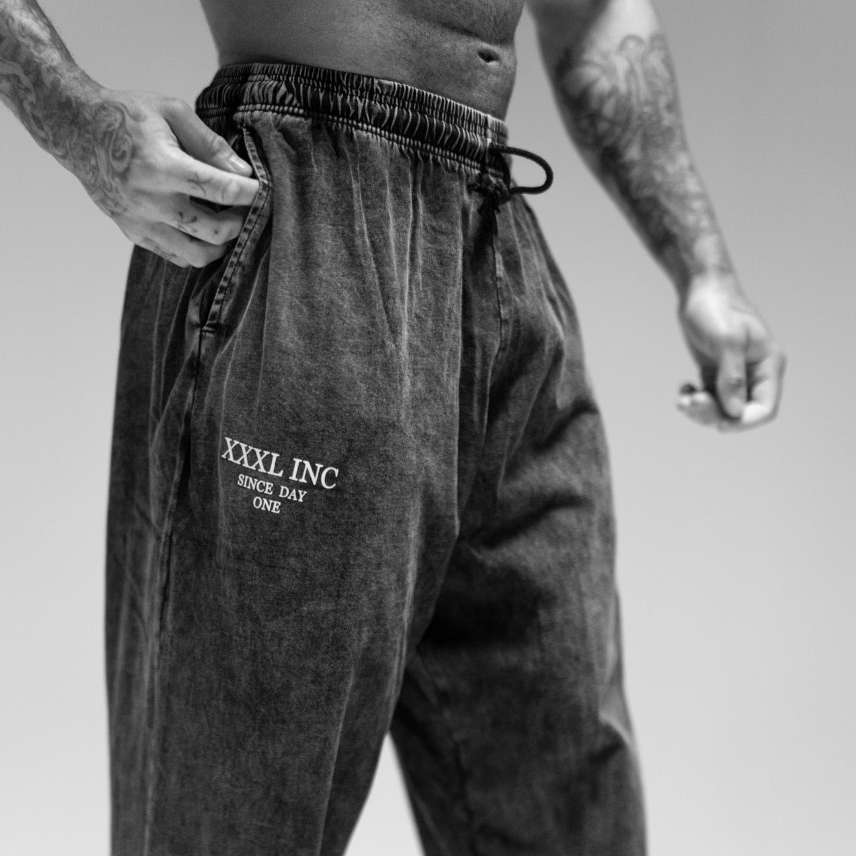 Stone washed Gym Pant -Stone wash Black