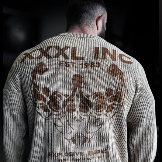 "Profile Logo" Stonewash Knit Sweater - Sahara
