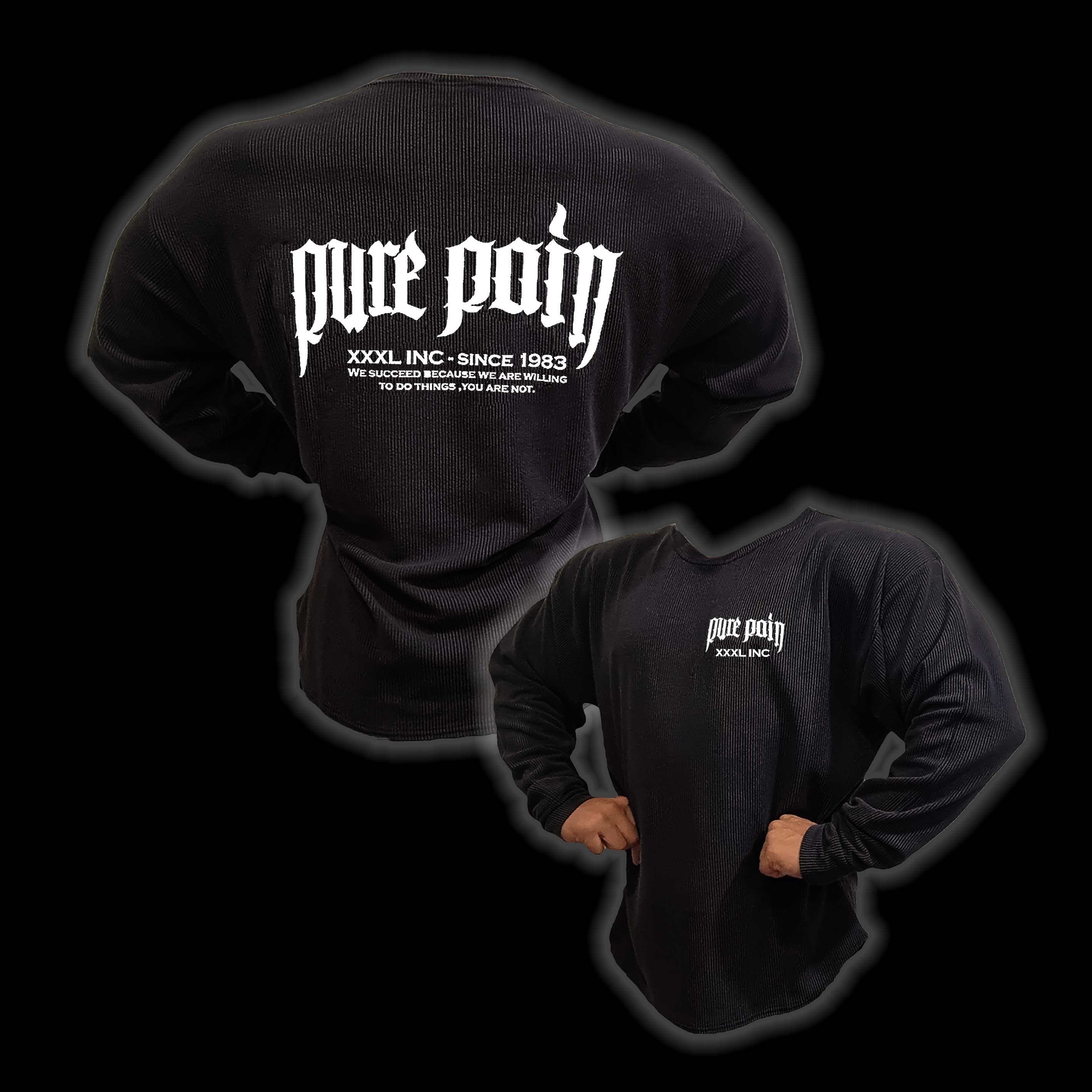 "Pure Pain "Hoodie- Black