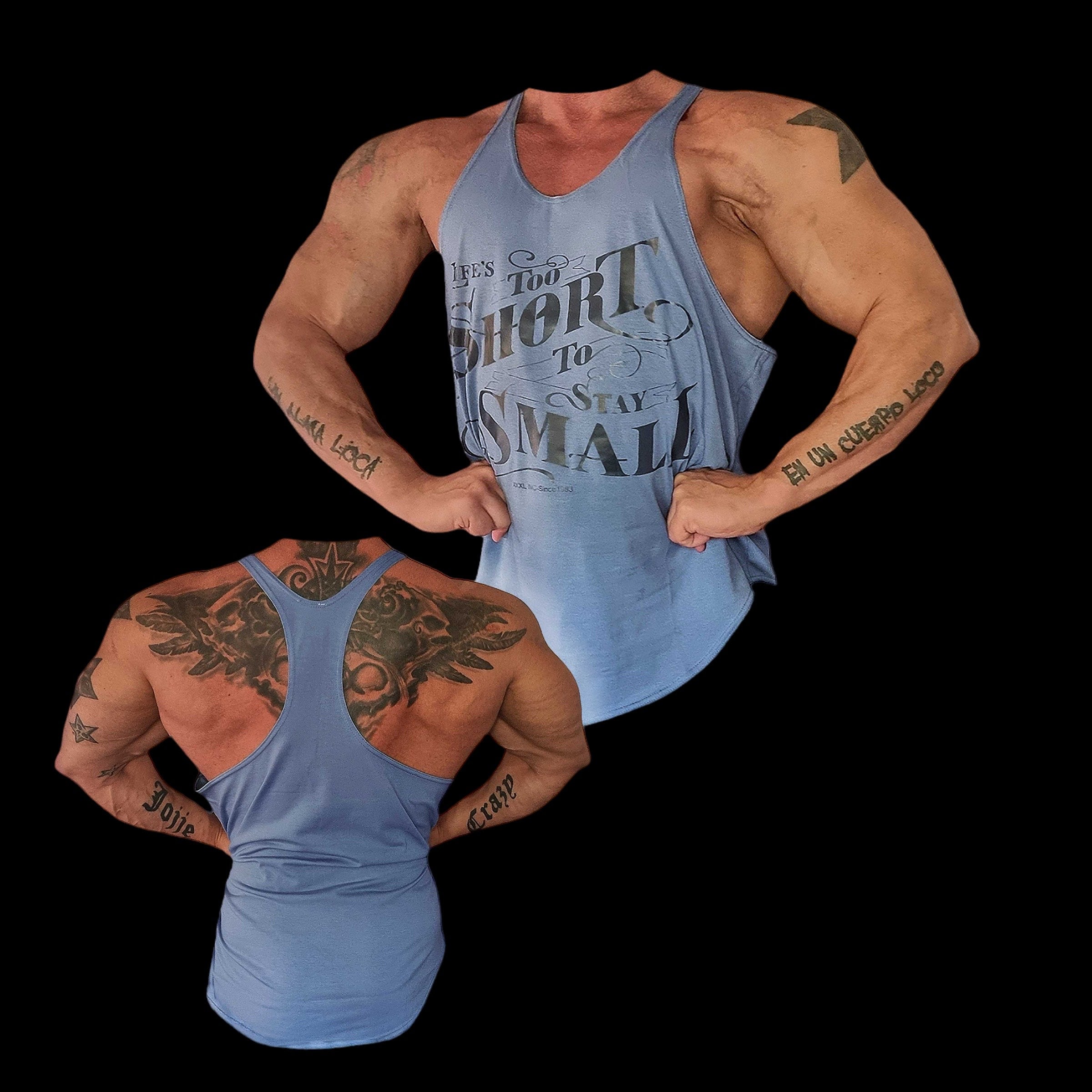 "Life's to short"   Muscle Vest - Steele blue  (Limited Edition)