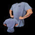 MENS - "Embroidered profile" Supersized T Shirt - Acid washed Steele Blue