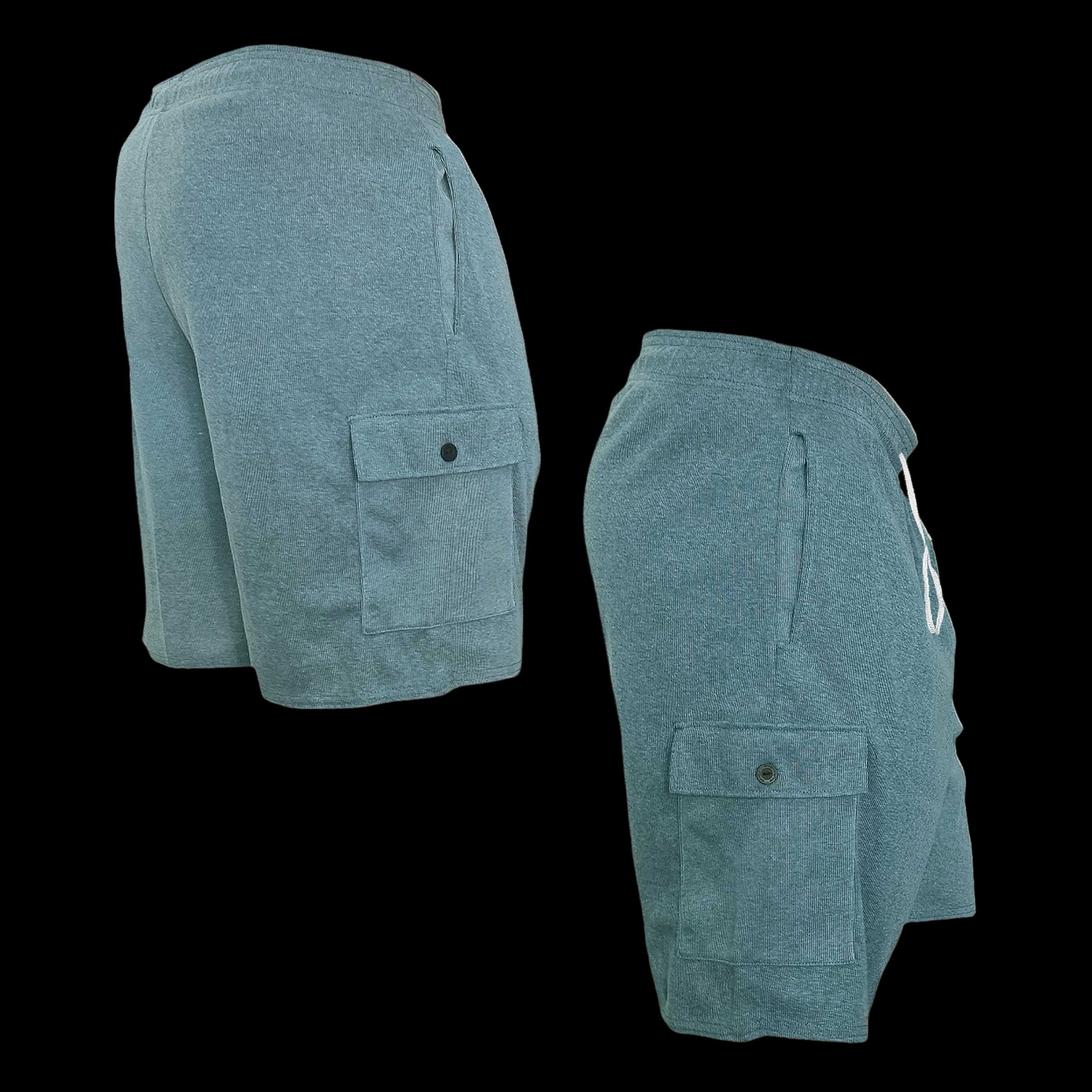 "Scrolled XXXL Inc" Vintage Wash Combat Short - Washed Teal