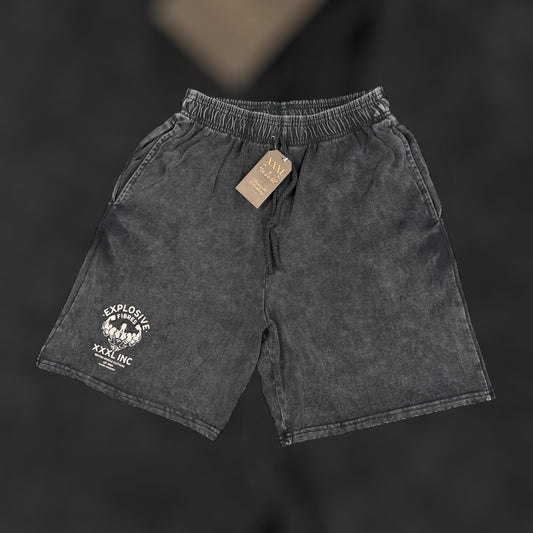 Stone Washed Shorts - Black