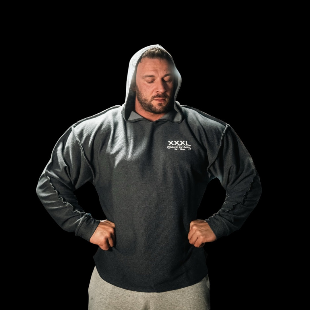 "Profile" Rough Cut, Hooded Sweatshirt- Flint
