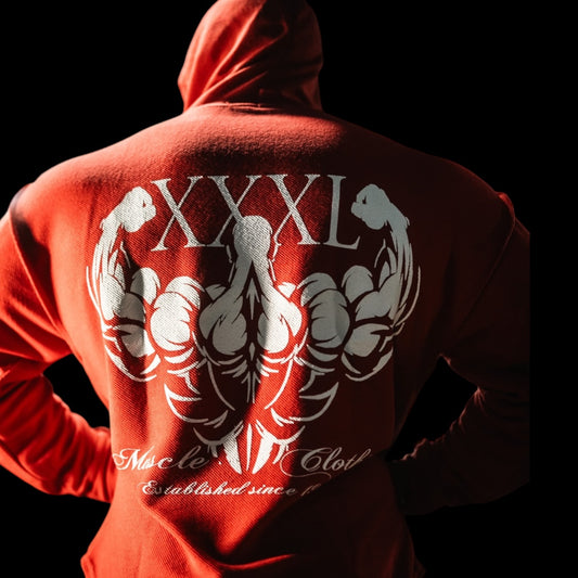"Profile" Rough Cut Hooded Sweat - Mango