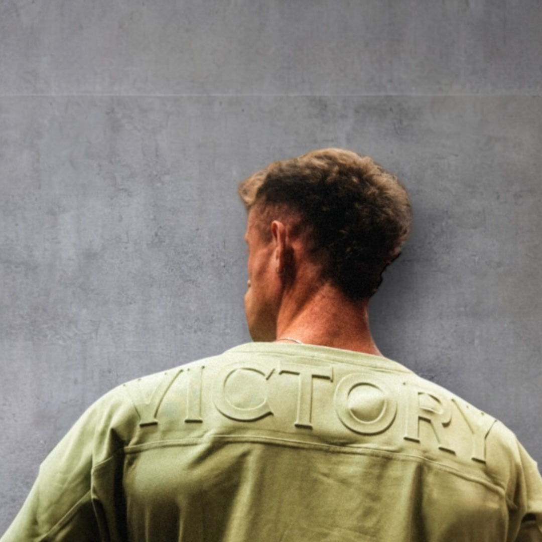 " Victory" Embossed Rag Top -Lime