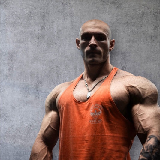 "Stone Washed" Muscle vest- Orange