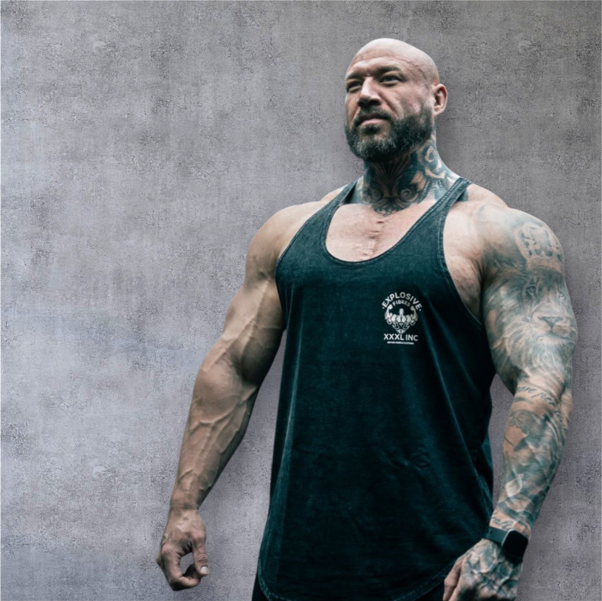 "Stone Washed" Muscle vest- Black