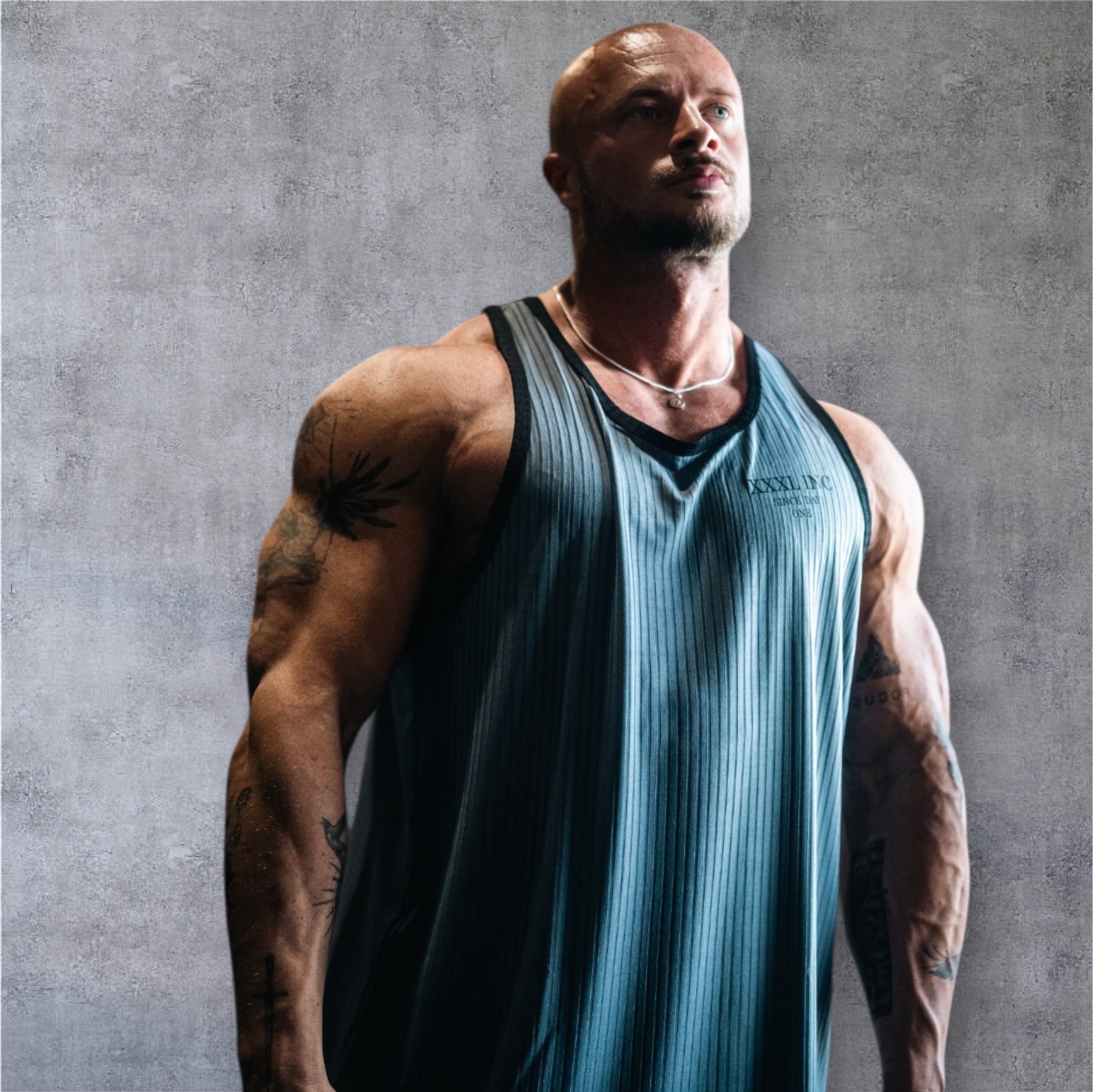 Box Cut Tank - Ribbed Graphite Grey