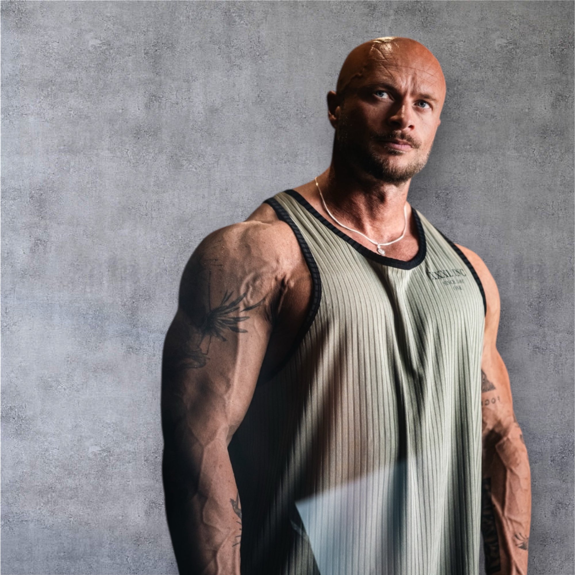 Box Cut Tank - Ribbed Military Green