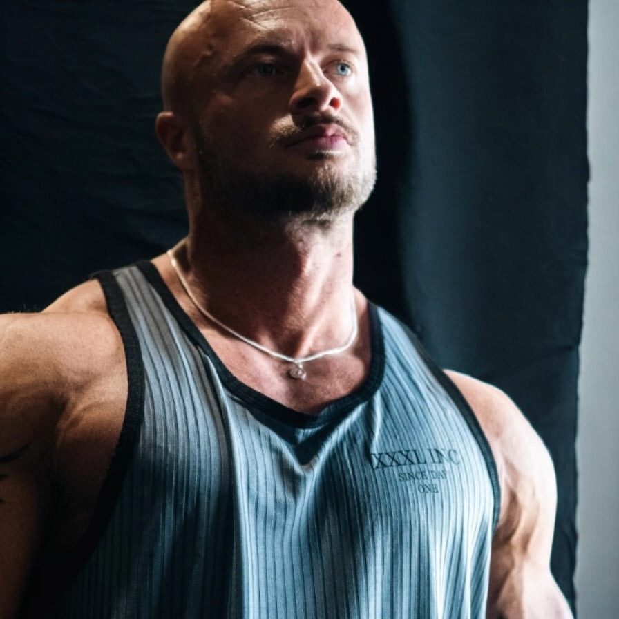 Box Cut Tank - Ribbed Graphite Grey