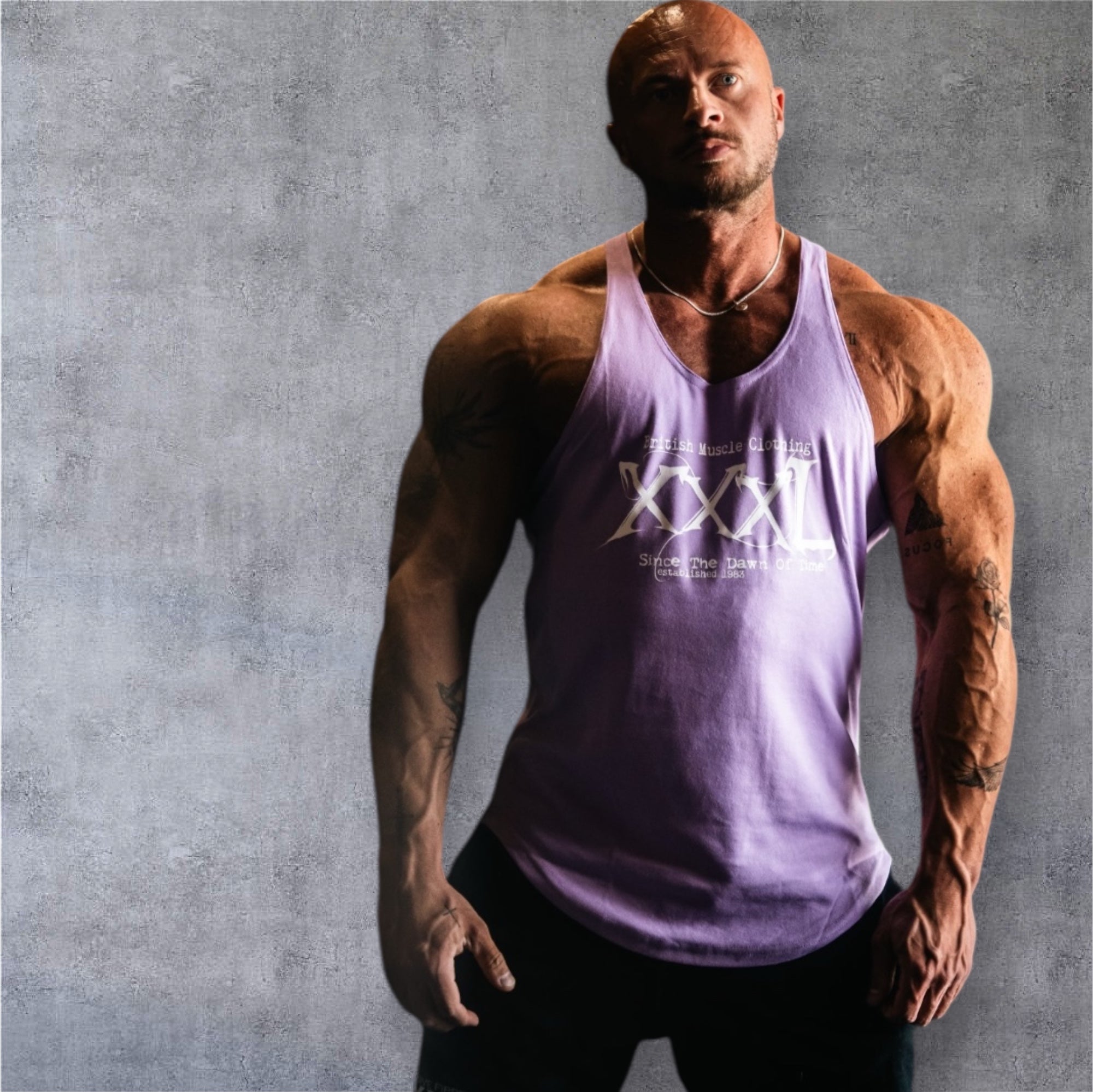 'Since the Dawn of Time' Classic Muscle vest -Soft Purple