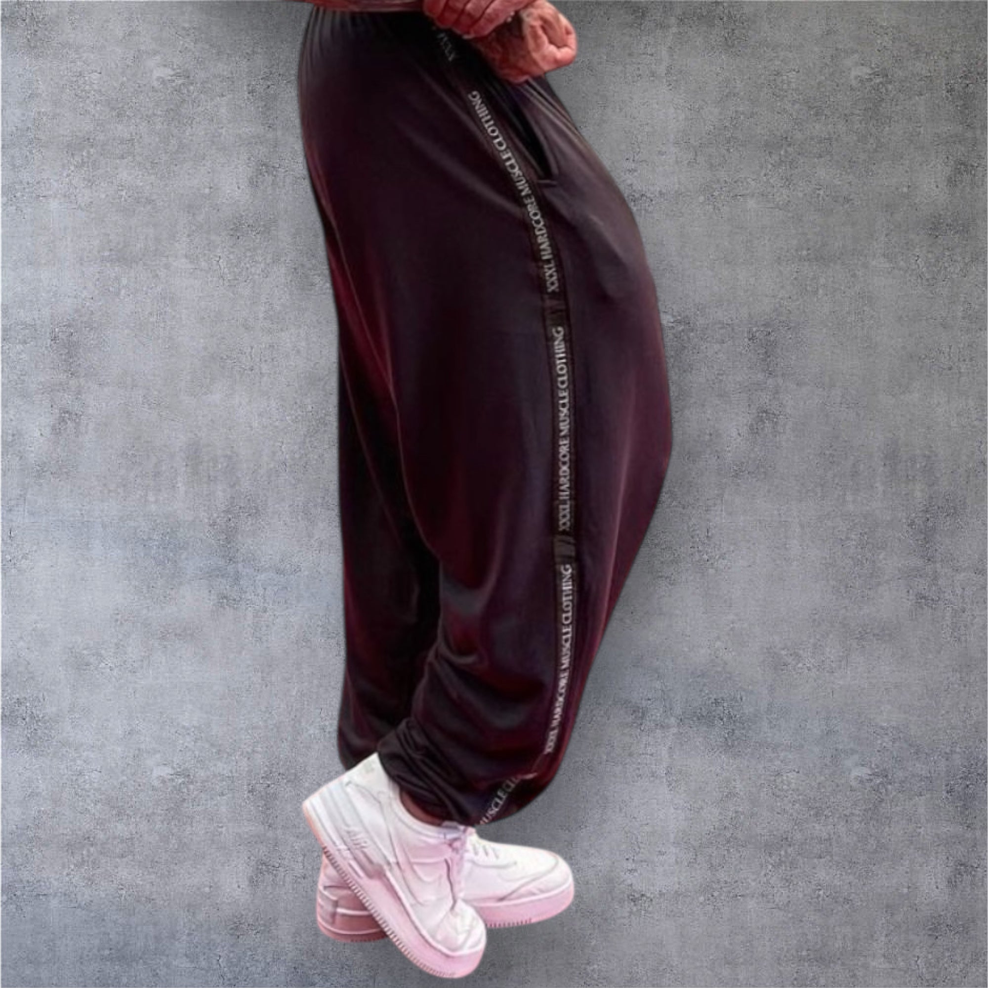 Full Cut Taped Trackie Pants - Graphite Black