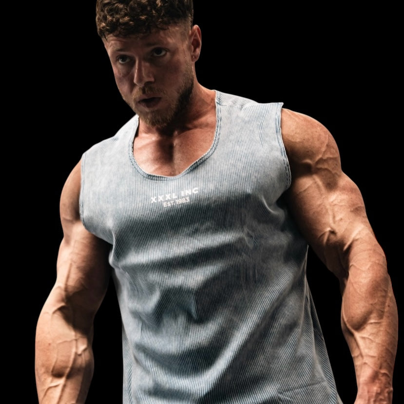 Stretch Sleeveless T - Stonewash Denim