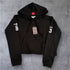 ”League Of Our Own” Ladies Hooded Crop Sweat - Black