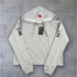 ”League Of Our Own” Ladies Hooded Crop Sweat - Ash Grey