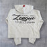 ”League Of Our Own” Ladies Hooded Crop Sweat - Ash Grey
