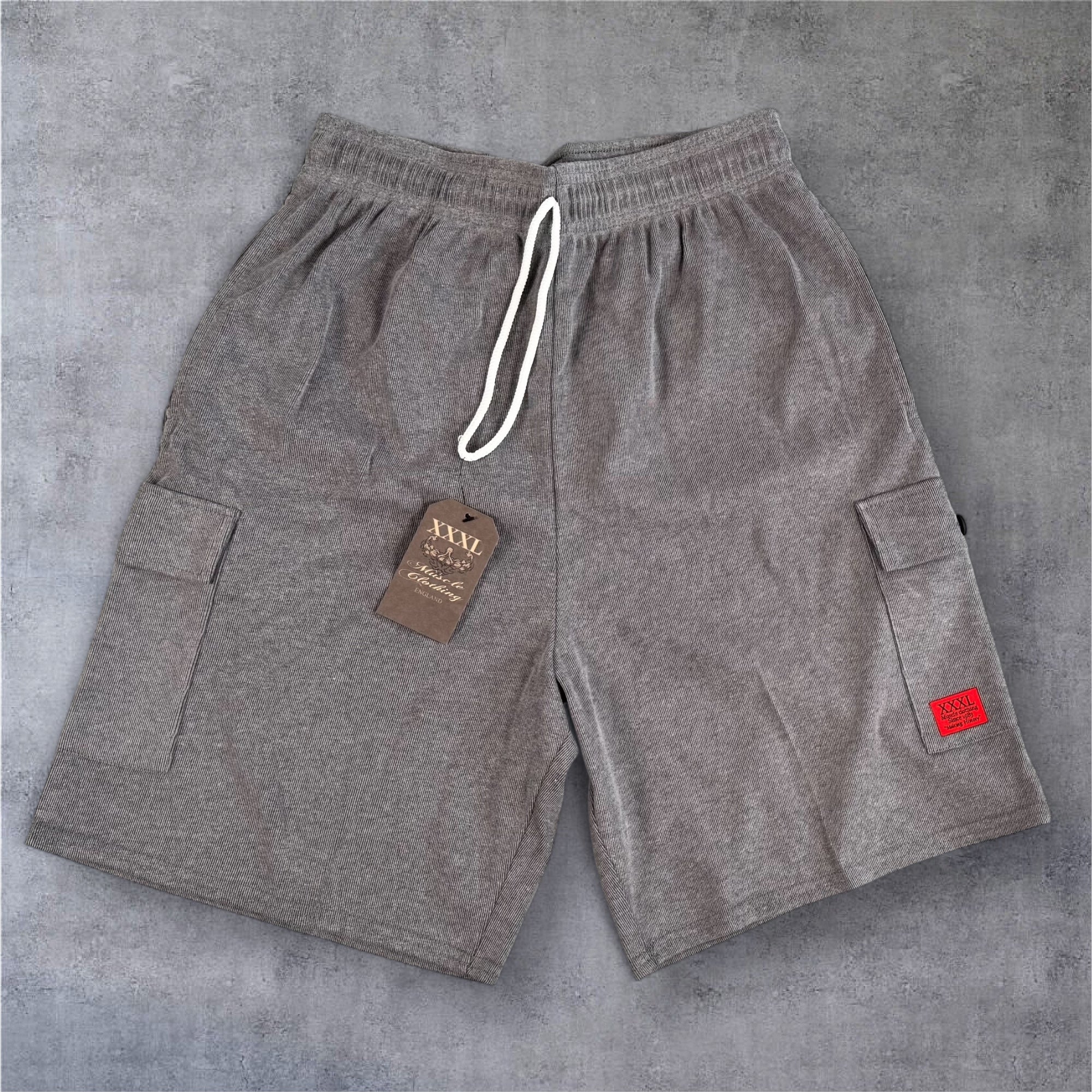 "Scrolled XXXL Inc" Vintage Wash Combat Short - Washed Charcoal