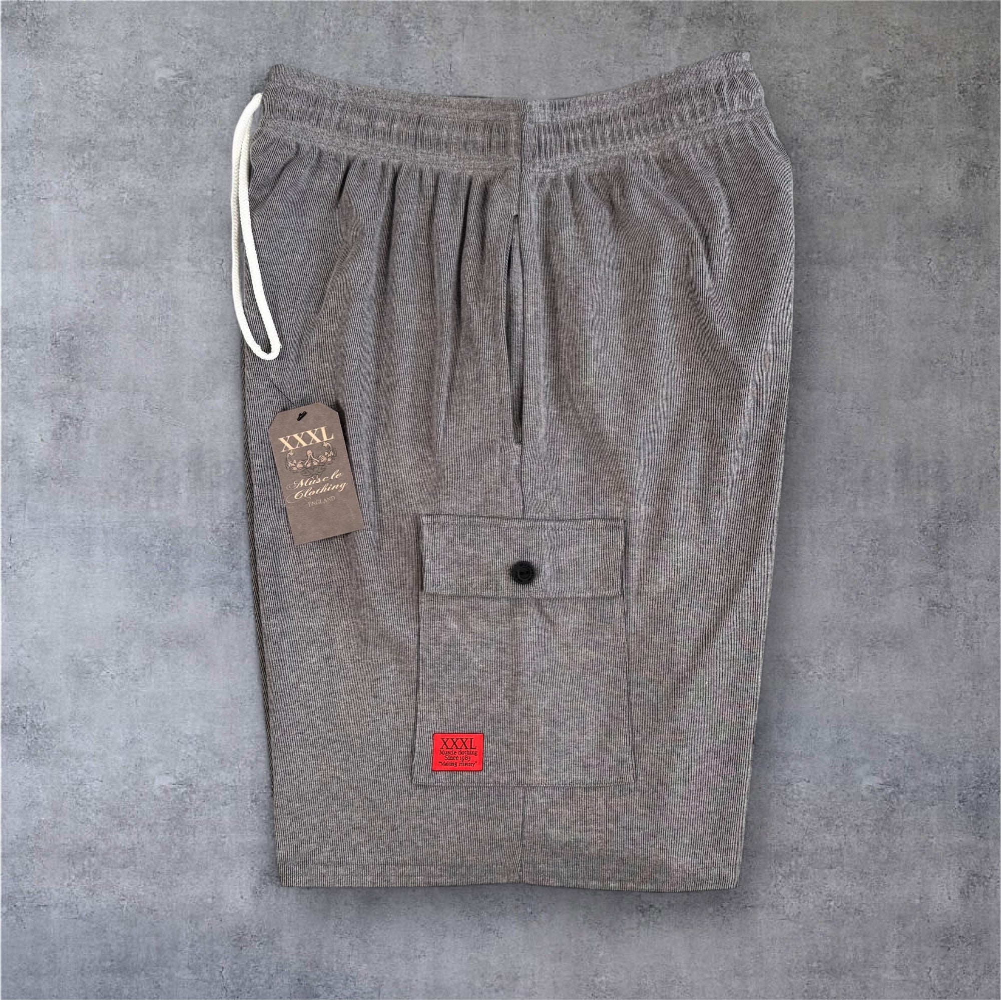 "Scrolled XXXL Inc" Vintage Wash Combat Short - Washed Charcoal