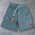 "Scrolled XXXL Inc" Vintage Wash Combat Short - Washed Teal